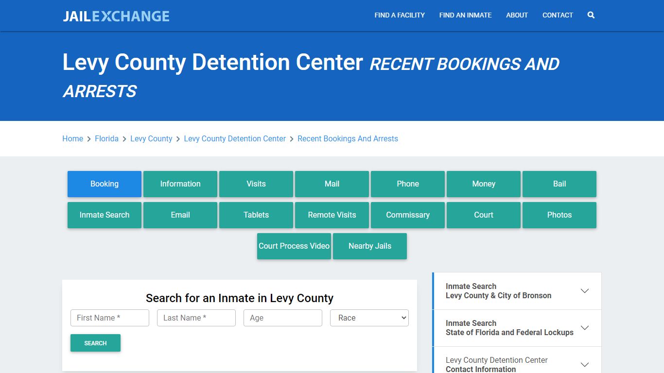 Levy County Detention Center Recent Bookings And Arrests - Jail Exchange