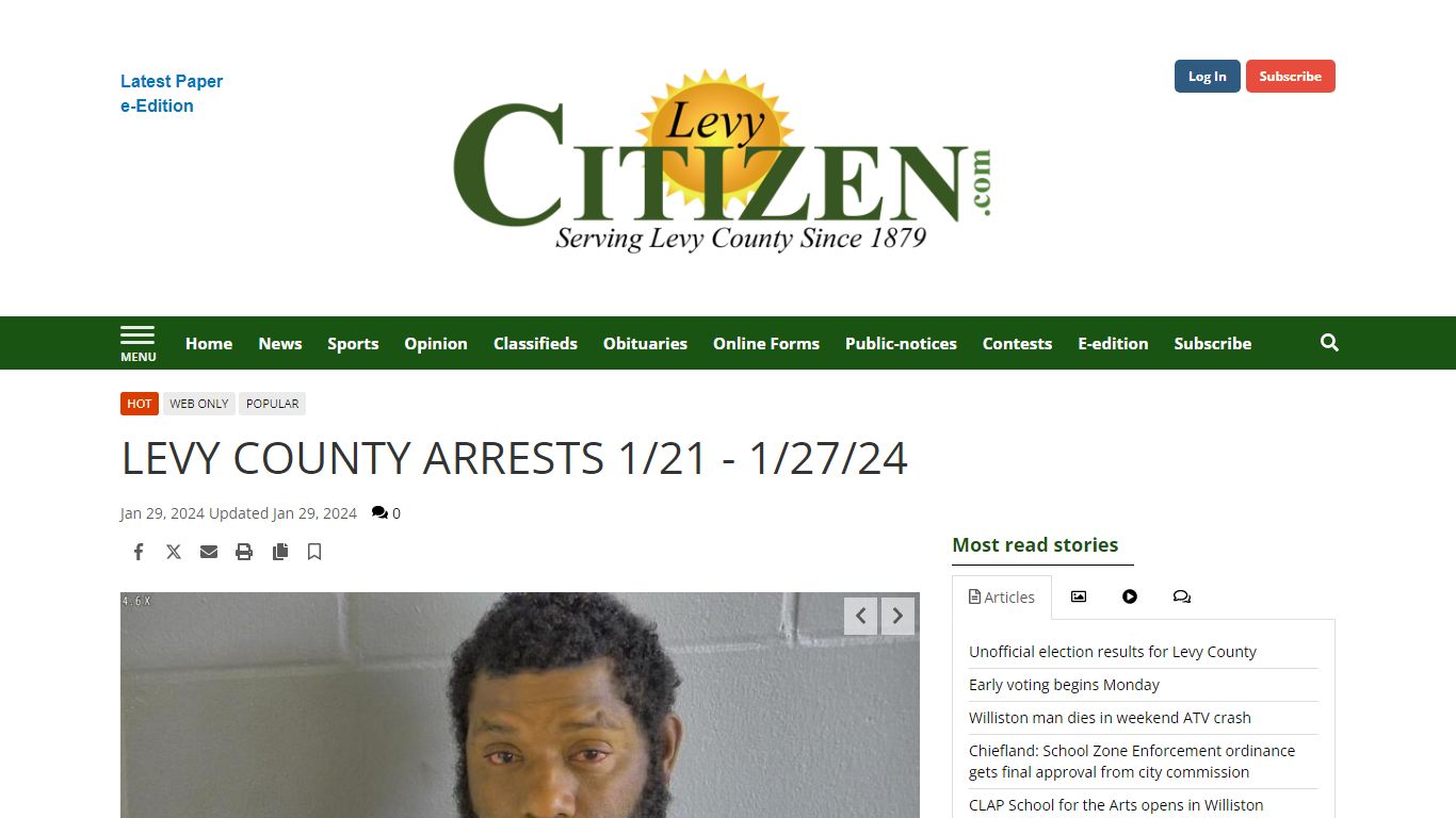 LEVY COUNTY ARRESTS 1/21 - 1/27/24 | Arrest Reports | chronicleonline.com