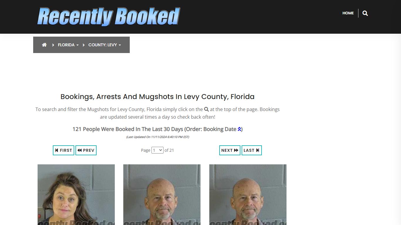 Bookings, Arrests and Mugshots in Levy County, Florida - Recently Booked