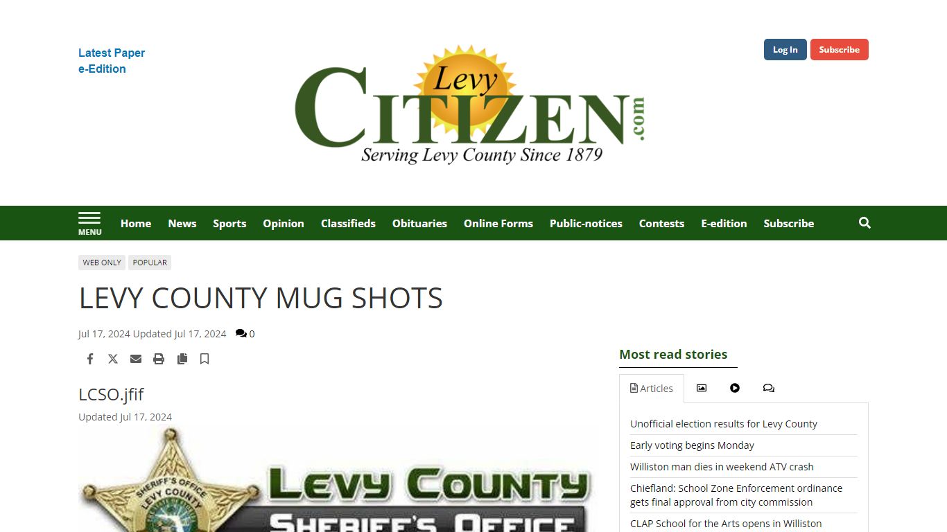 LEVY COUNTY MUG SHOTS | Arrest Reports | chronicleonline.com