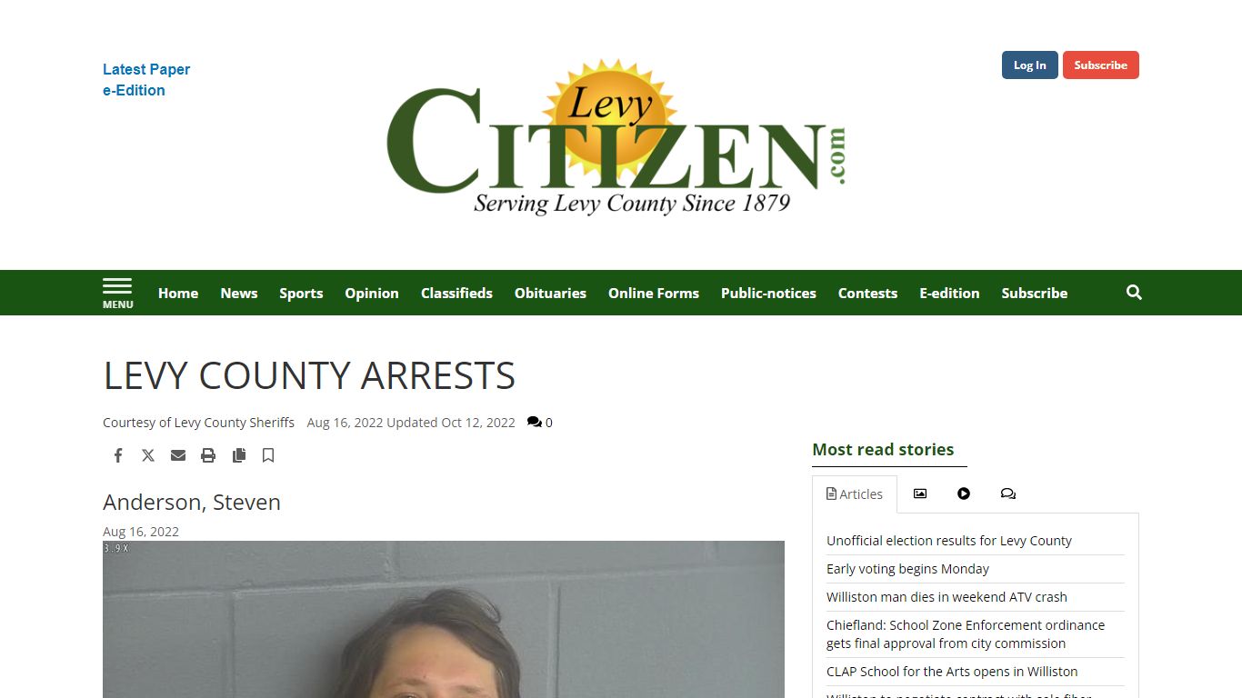 LEVY COUNTY ARRESTS | Arrest Reports | chronicleonline.com