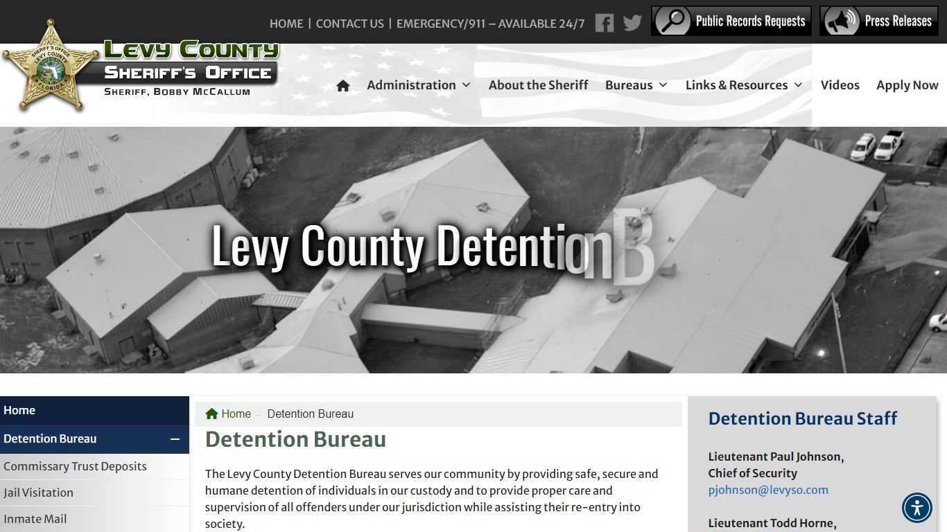 Detention Bureau - Levy County Sheriff's Office