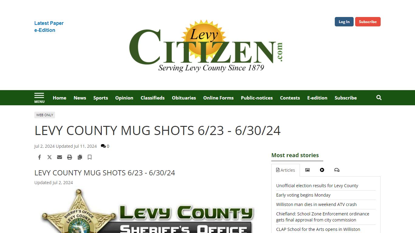 LEVY COUNTY MUG SHOTS 6/23 - 6/30/24 - Chronicle Online