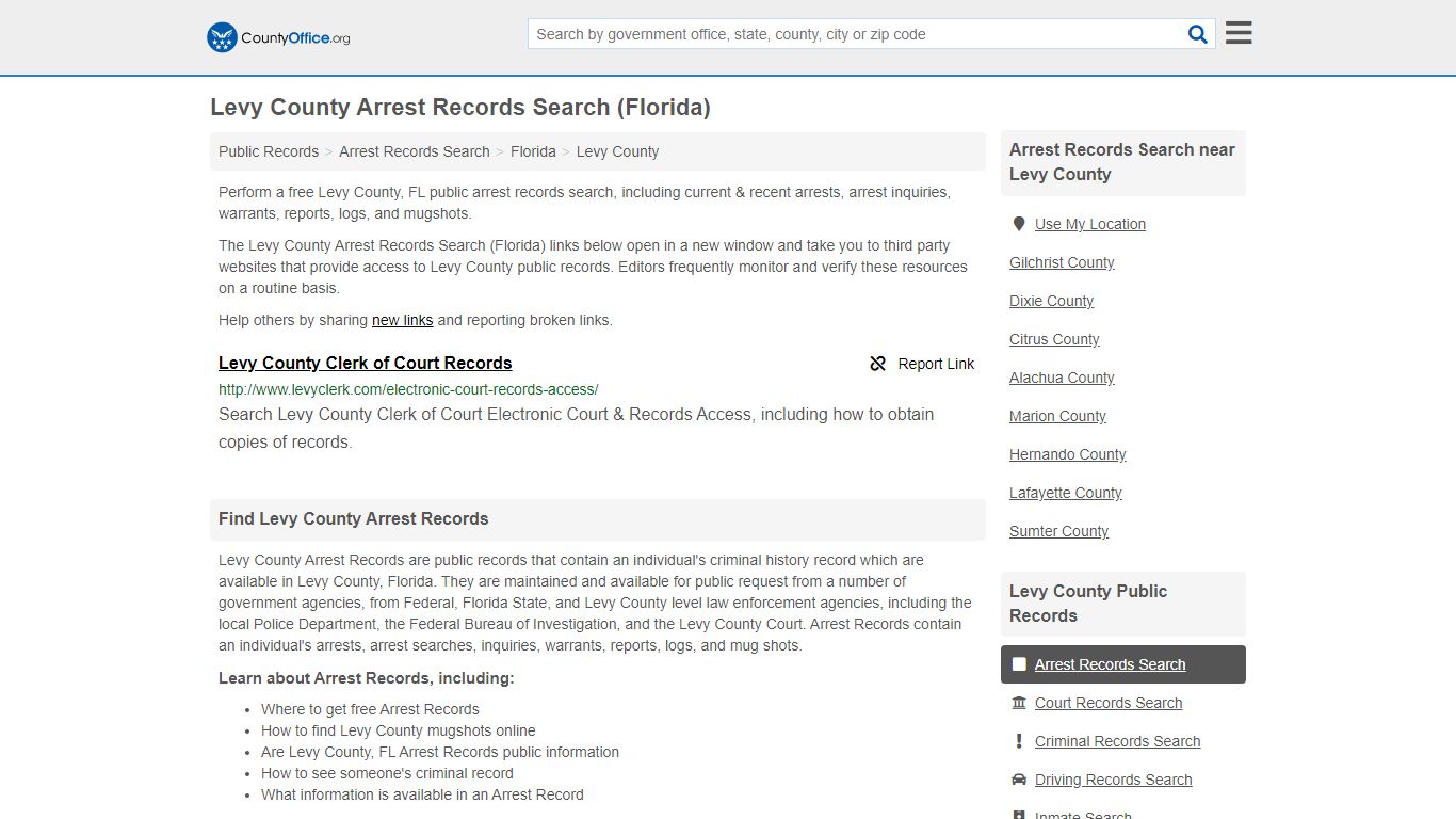 Arrest Records Search - Levy County, FL (Arrests & Mugshots)